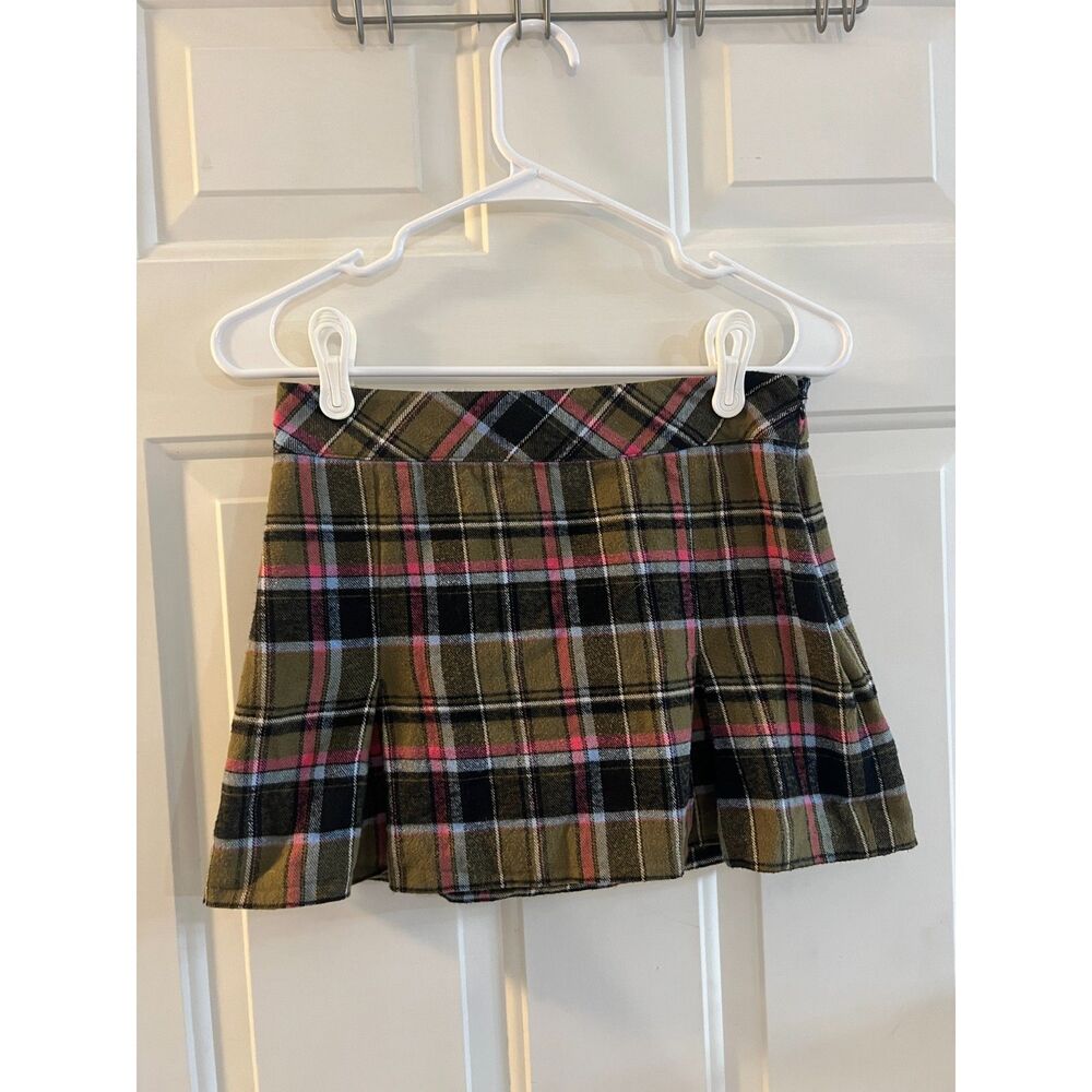 Vintage dELiA*s x Dolls Kill Green Plaid Pleated Mini Micro Skirt Y2K Preppy S